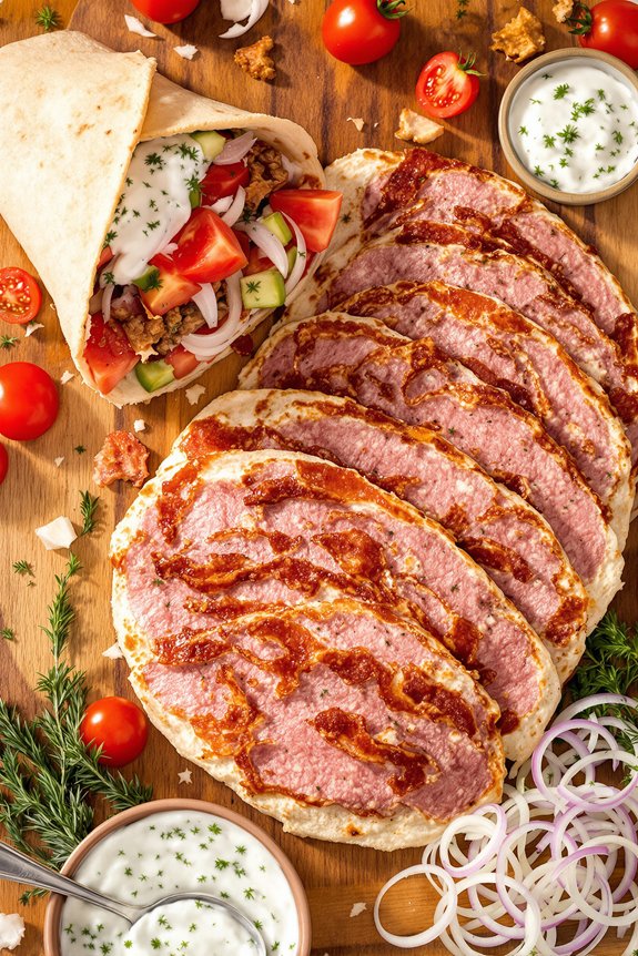 bacon wrapped homemade gyros