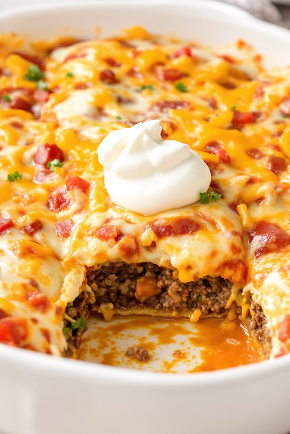 cheesy beef enchilada bake