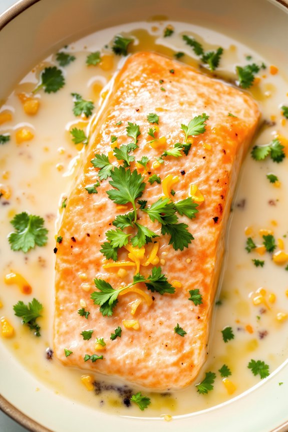 coconut braised salmon dish