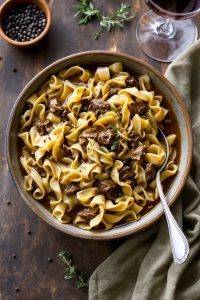 comforting beef noodle dish