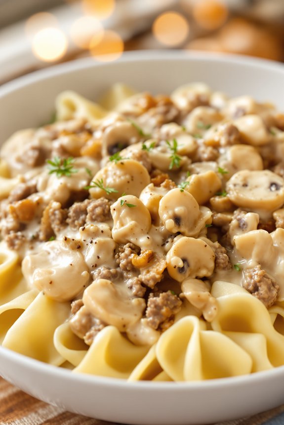 creamy ground beef stroganoff
