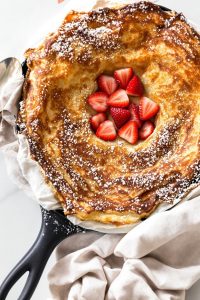 fluffy heart melting dutch baby
