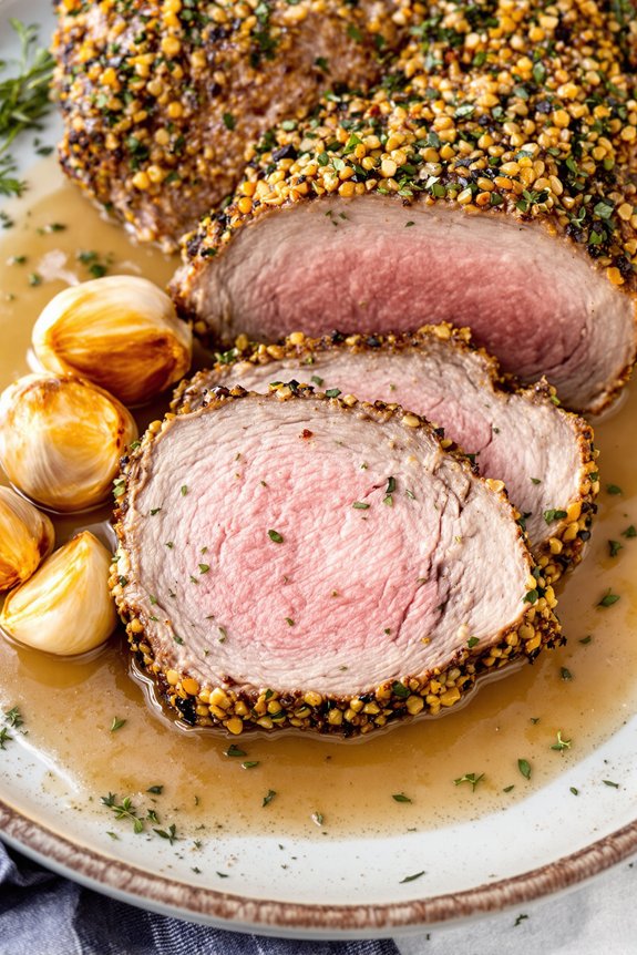 garlic crusted herbed lamb recipe