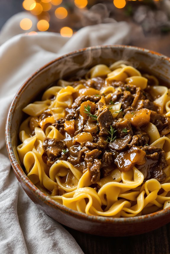 hearty beef and noodle stew