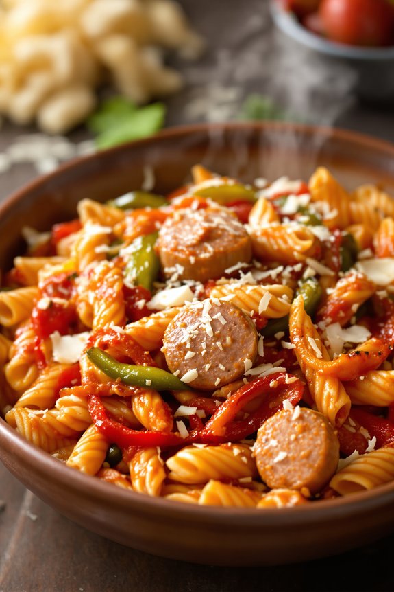 savory sausage and peppers dinner