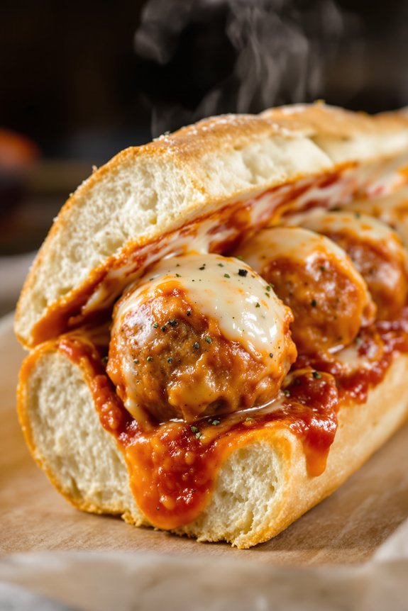 savory turkey meatball subs