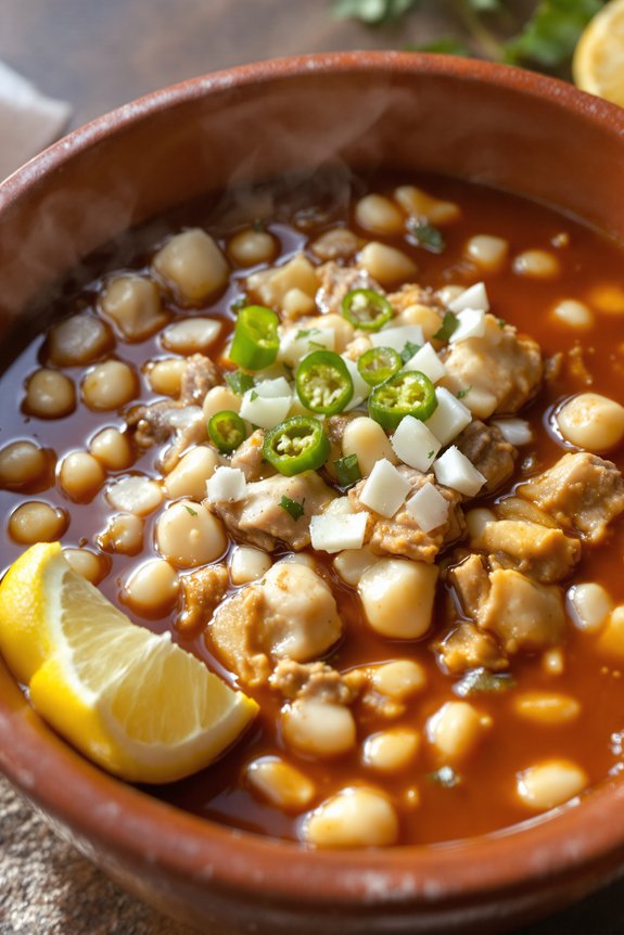 simmer skim add hominy