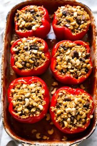 stuffed peppers with cashew rice